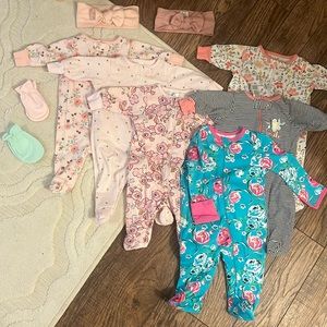 Newborn Baby Girl Sleeper Bundle